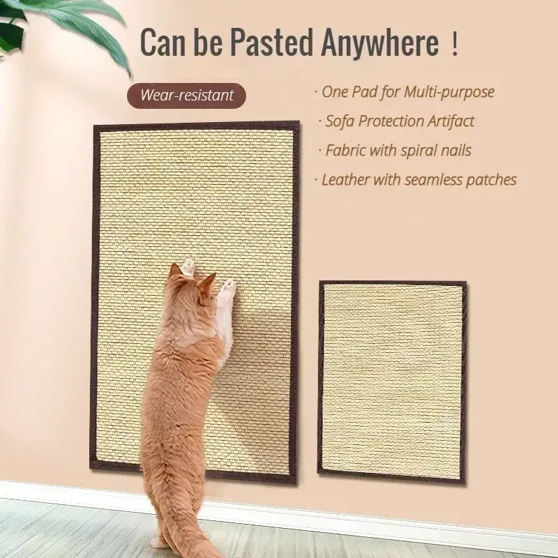 Strong Bamboo Cat Scratch Mat Wall Sofa Protection Cat Scratch Board Pad Cat Paws Sharpen Mats Massage Self Wear-resistant Mat